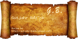Gutjahr Bánk névjegykártya